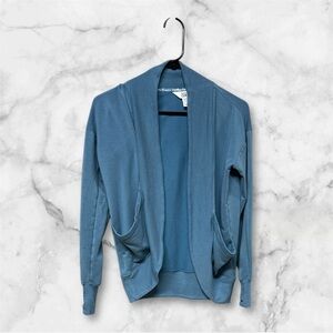 Athleta Girl Light Blue Cardigan open front M 8/10